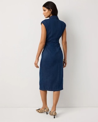 Button Front Midi Shirt Dress click to view larger image.