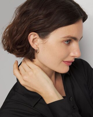 Gold Baguette Earring Set