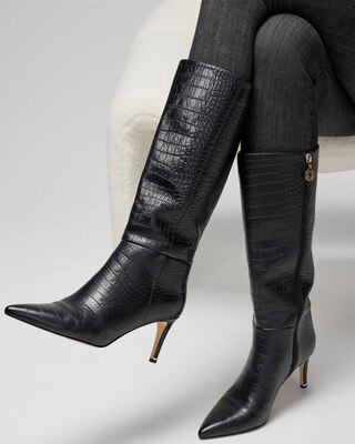 Croco Knee High Boot