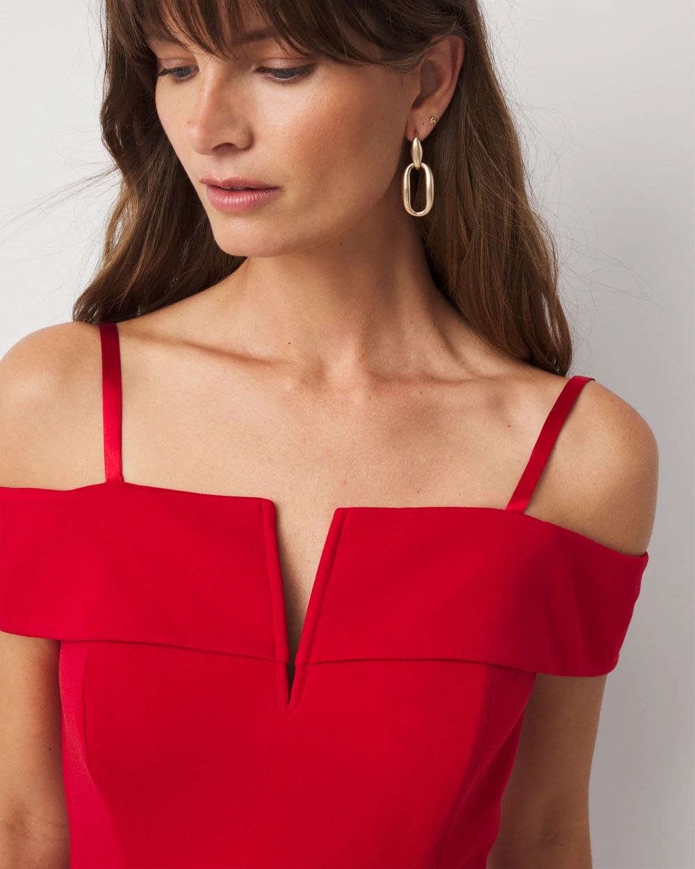 Off-The-Shoulder Crepe Jumpsuit