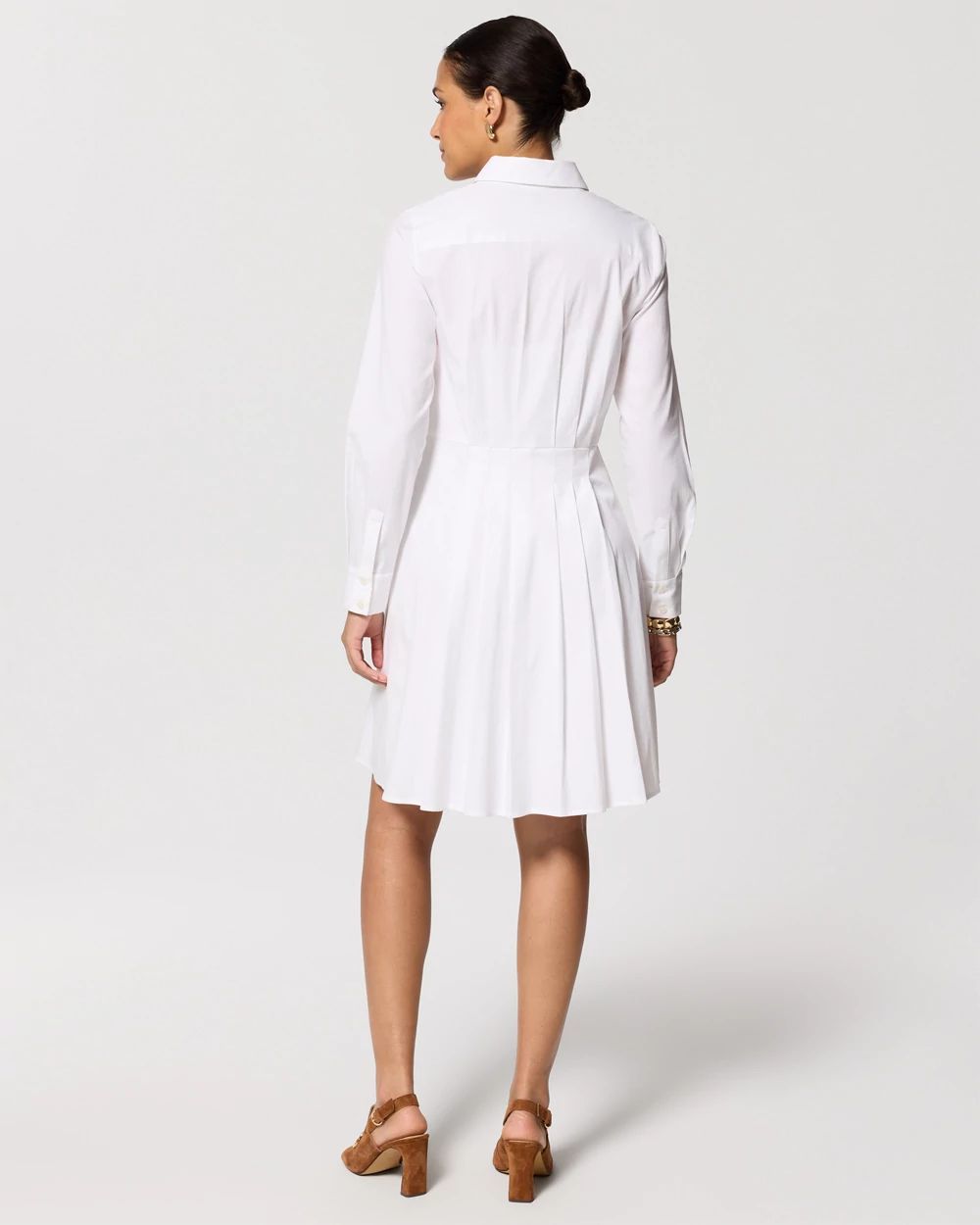 Pleated Poplin Shirt Dress click to view larger image.