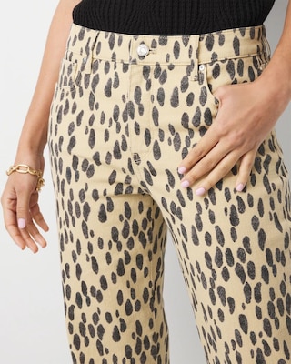 Leopard High Rise Straight Jean click to view larger image.