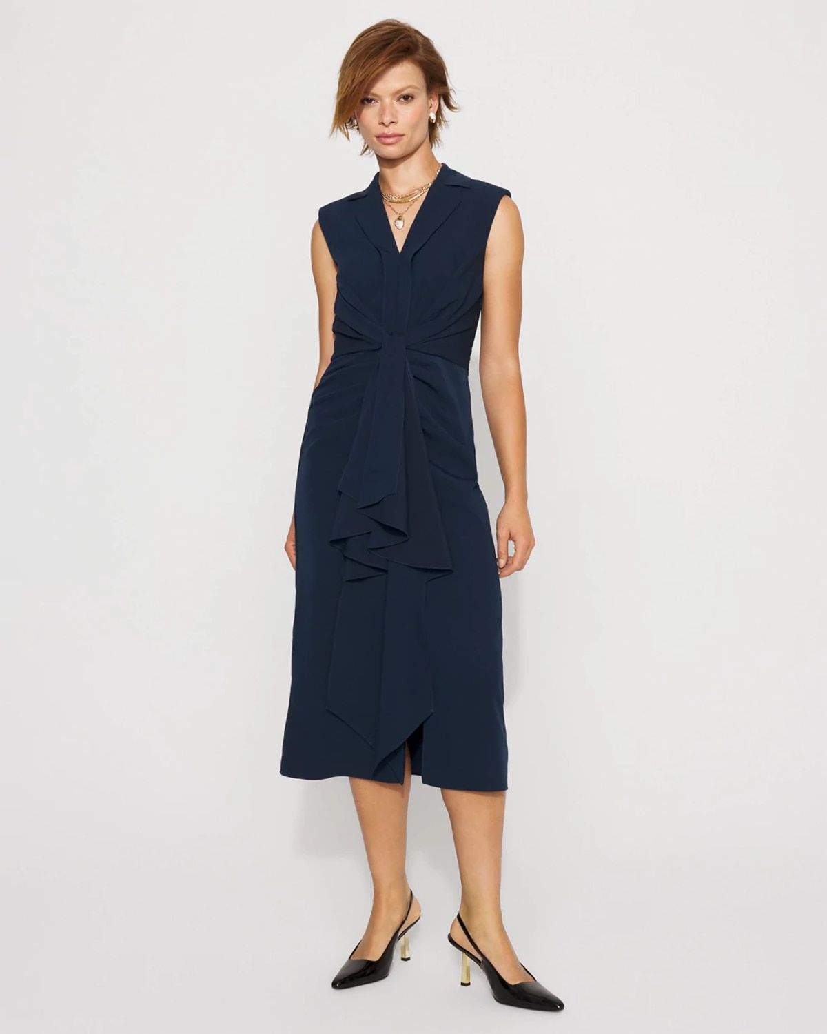 White House Black Market Petite Blazer Faux Wrap Midi Dress