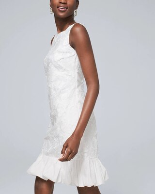 Embroidered Flounce Hem Dress