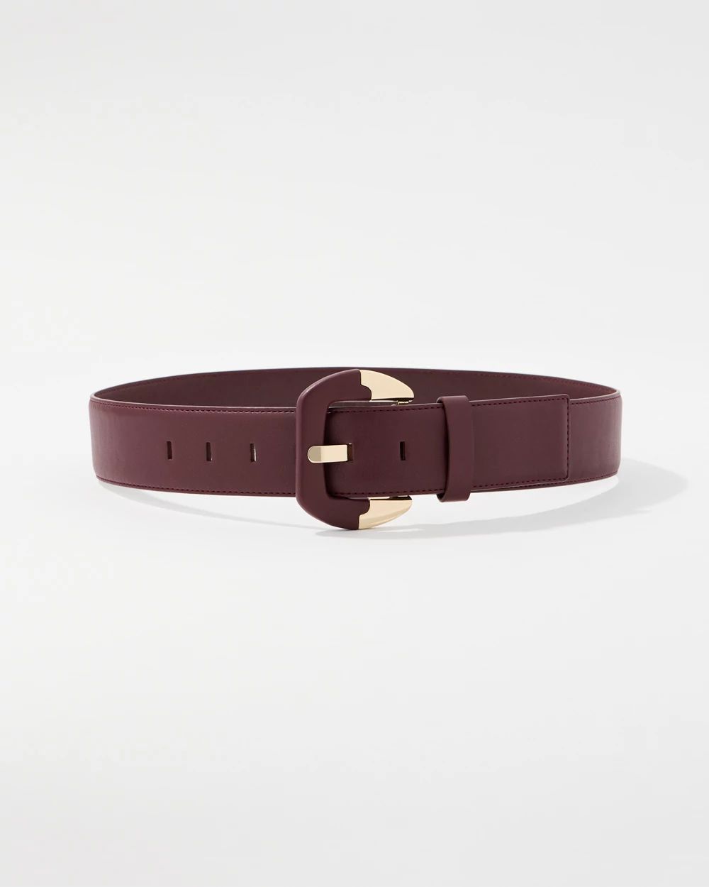 Faux Leather Wide Waist Belt click to view larger image.