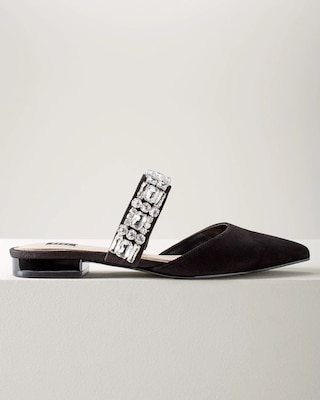 Jeweled Suede Mules