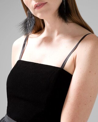 Petite Strapless Velvet & Dot Dress