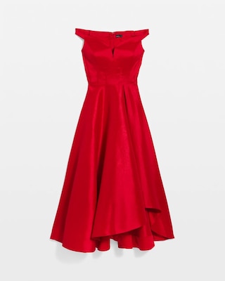 Off-The-Shoulder Taffeta Midi Dress click to view larger image.