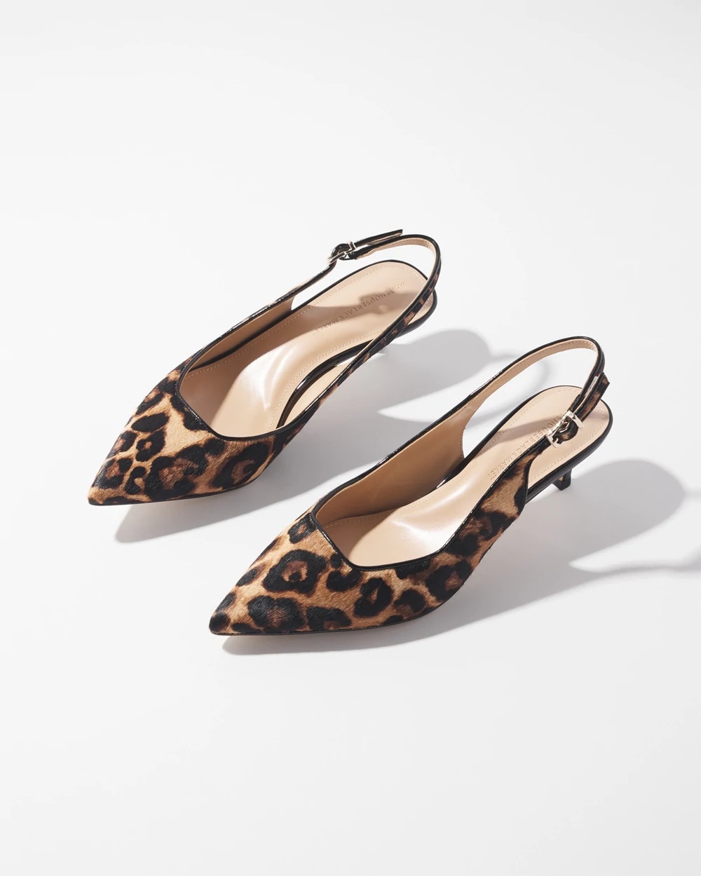 Leopard Slingback Kitten Heels