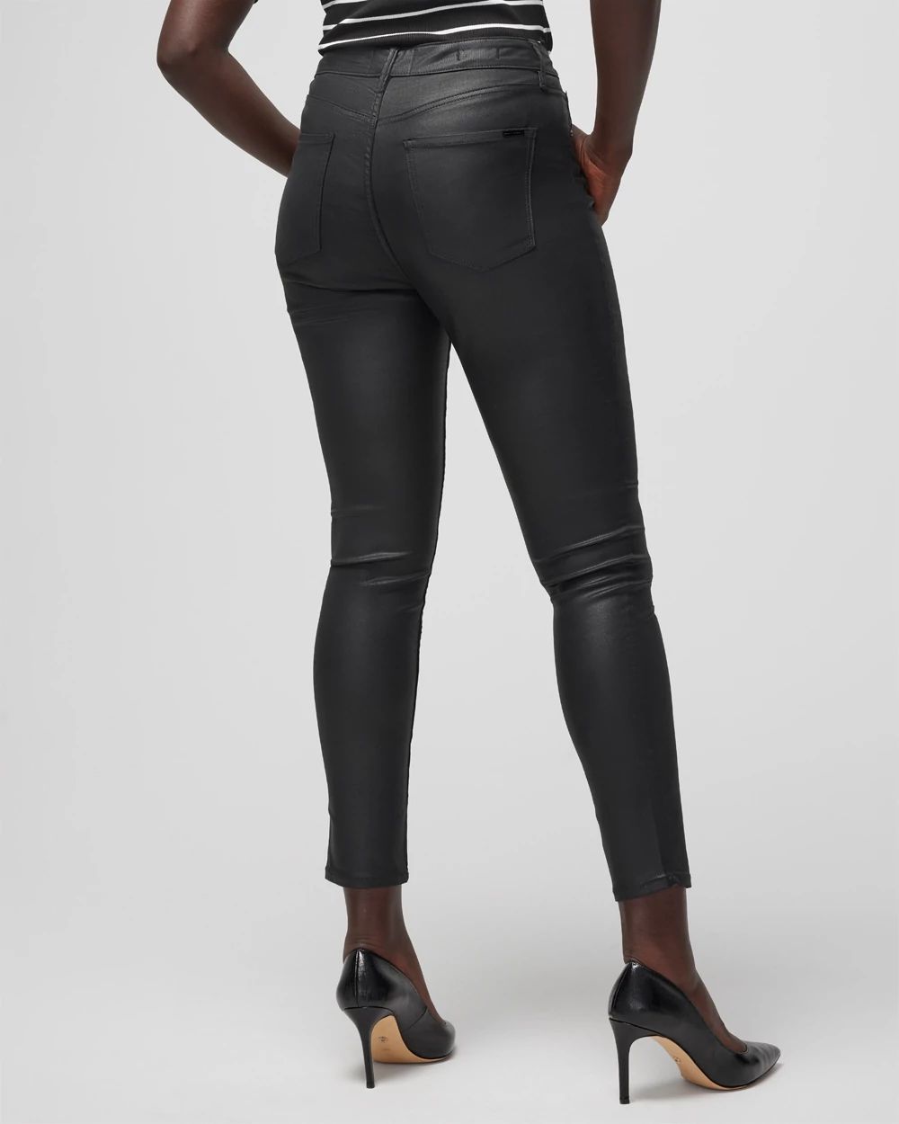 High-Rise Coated Skinny Jeans click to view larger image.