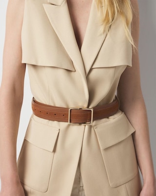 Wide Belt with Gold Buckle