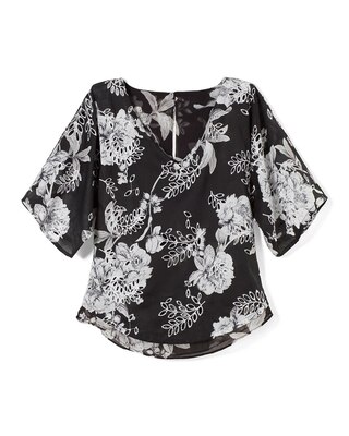 Embroidered Kimono-Style Top