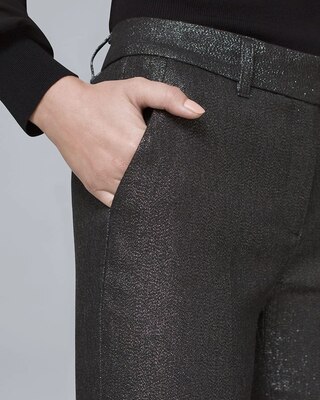 Metallic Slim Ankle Pants