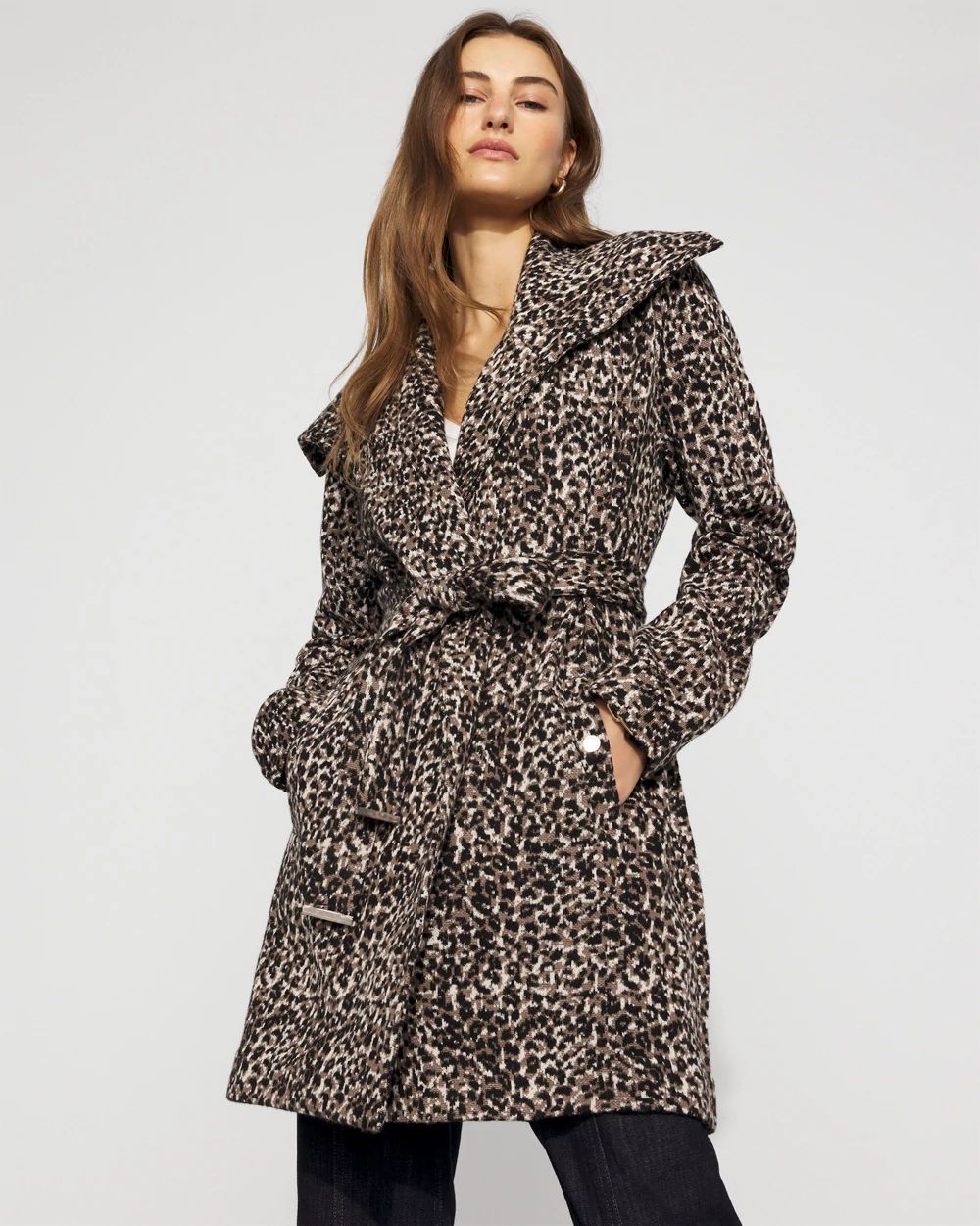 Long Sleeve Plaid Sweater Coat