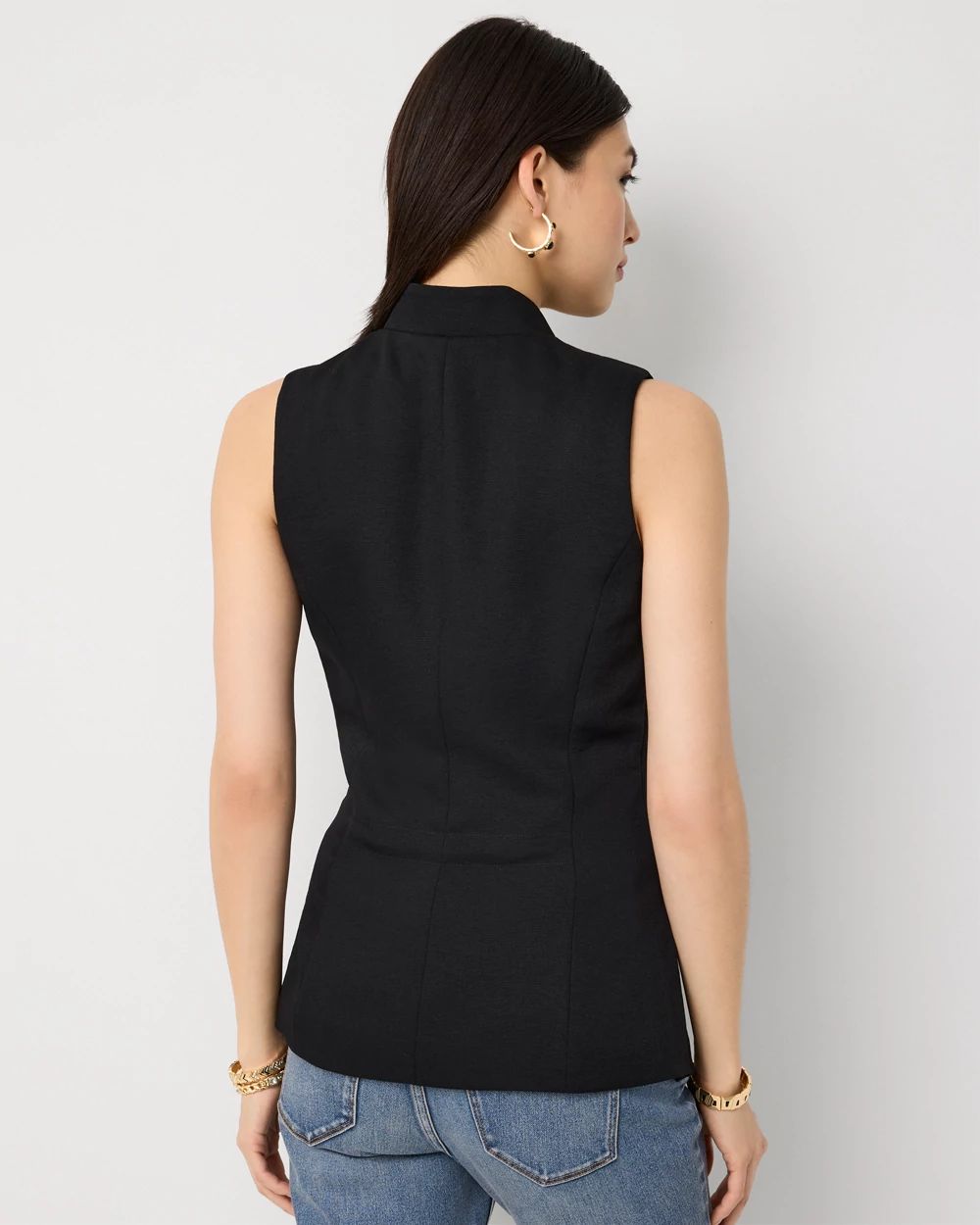 Drawcord Waist Tailored Vest click to view larger image.