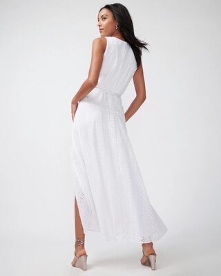Eyelet Maxi Dress with Slit