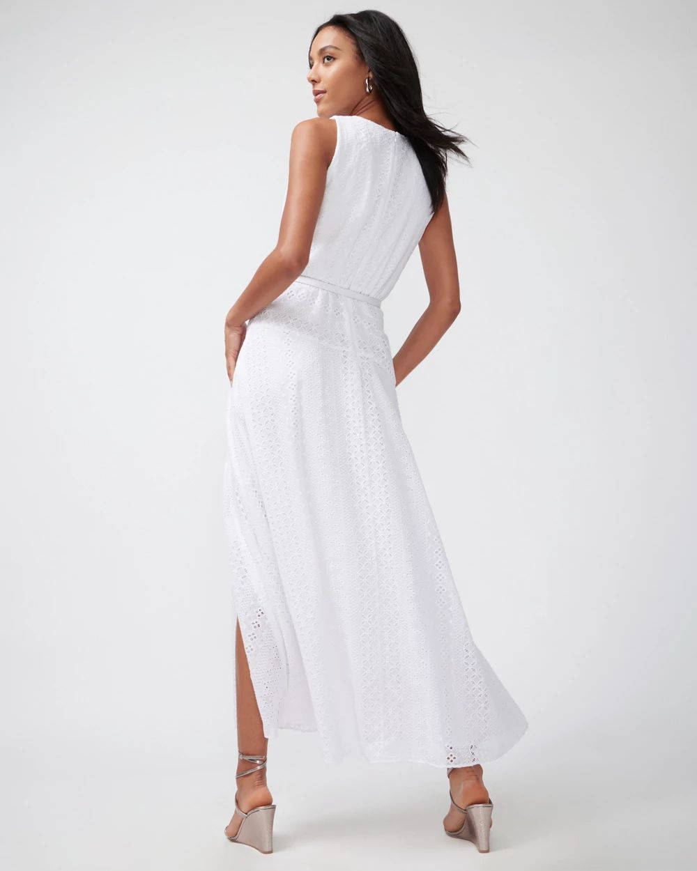 Eyelet Maxi Dress with Slit