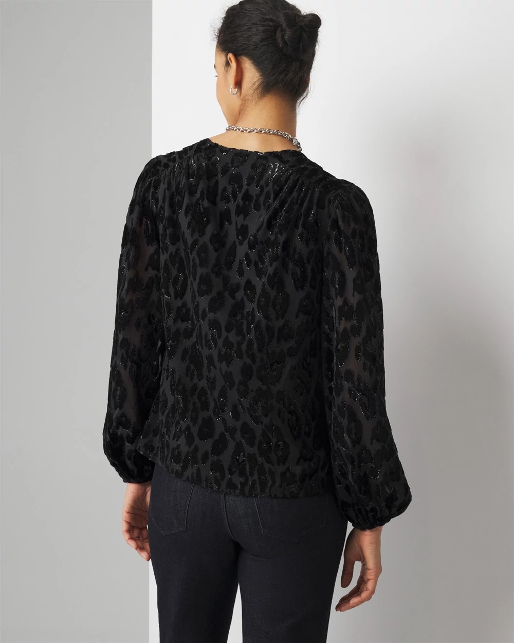 V-Neck Burnout Blouse