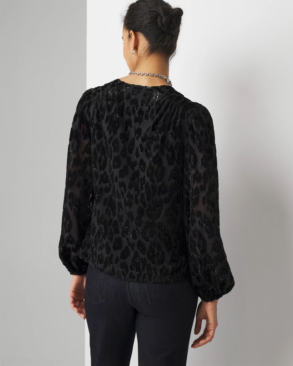 V-Neck Burnout Blouse click to view larger image.