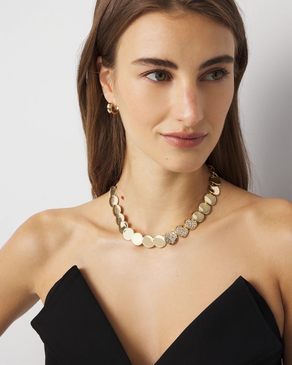 Pavé Discs Short Necklace