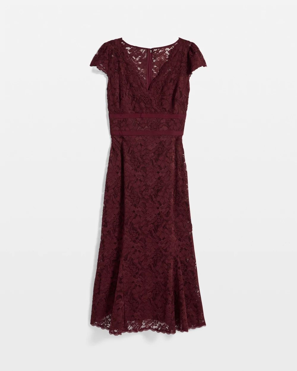 Petite V-neck Lace Midi Dress click to view larger image.