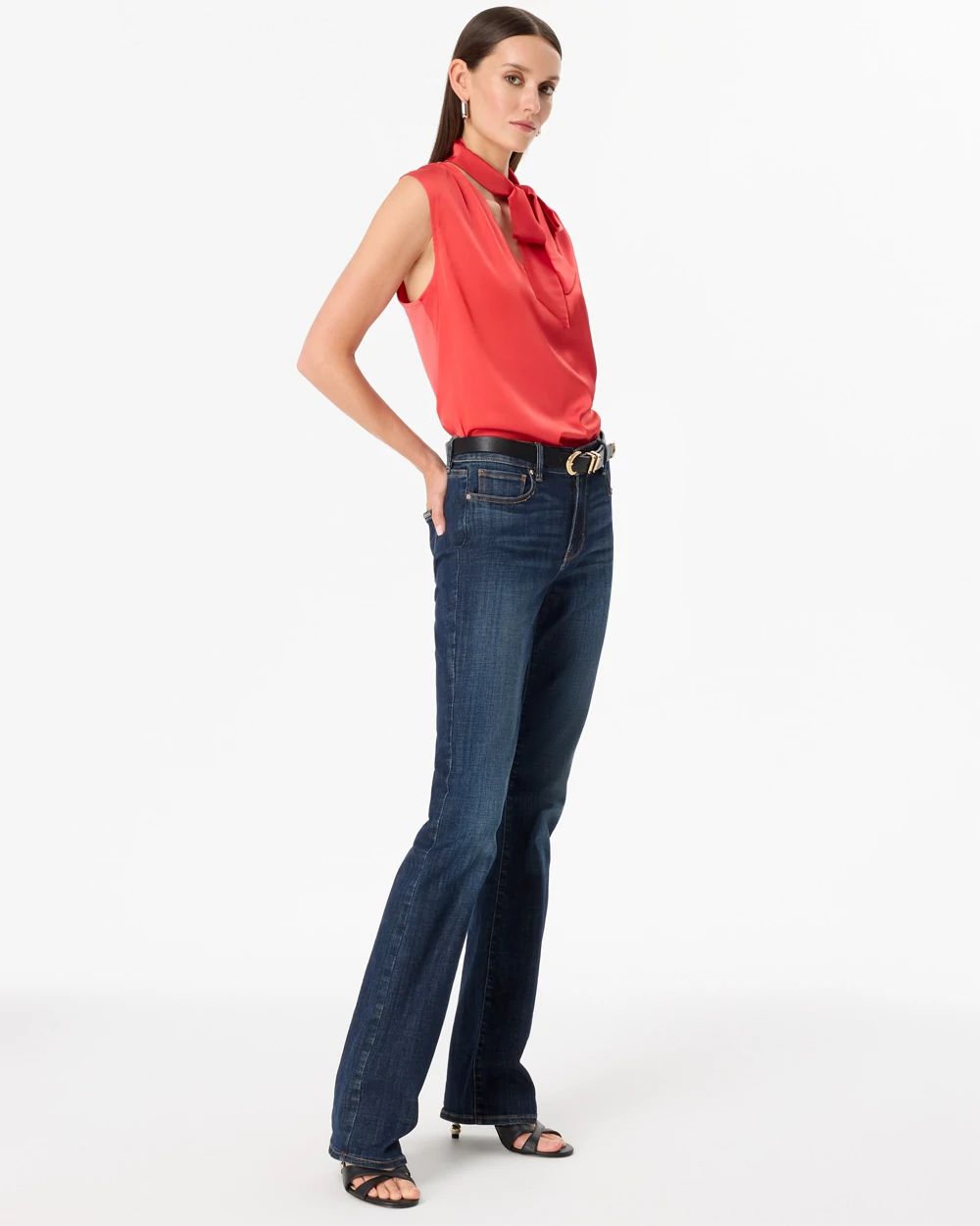 Petite Mid-Rise Bootcut Jeans click to view larger image.