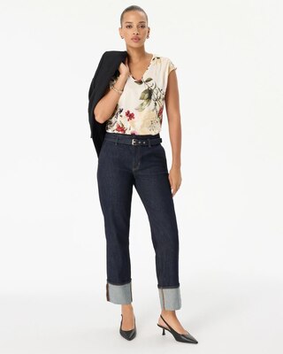 Cuffed High-Rise Straight Ankle Jean click to view larger image.
