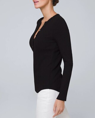 Stripe Ribbed Henley Tee