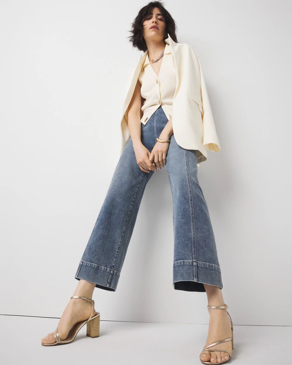 Petite Extra High-Rise Wide Leg Cropped Jean