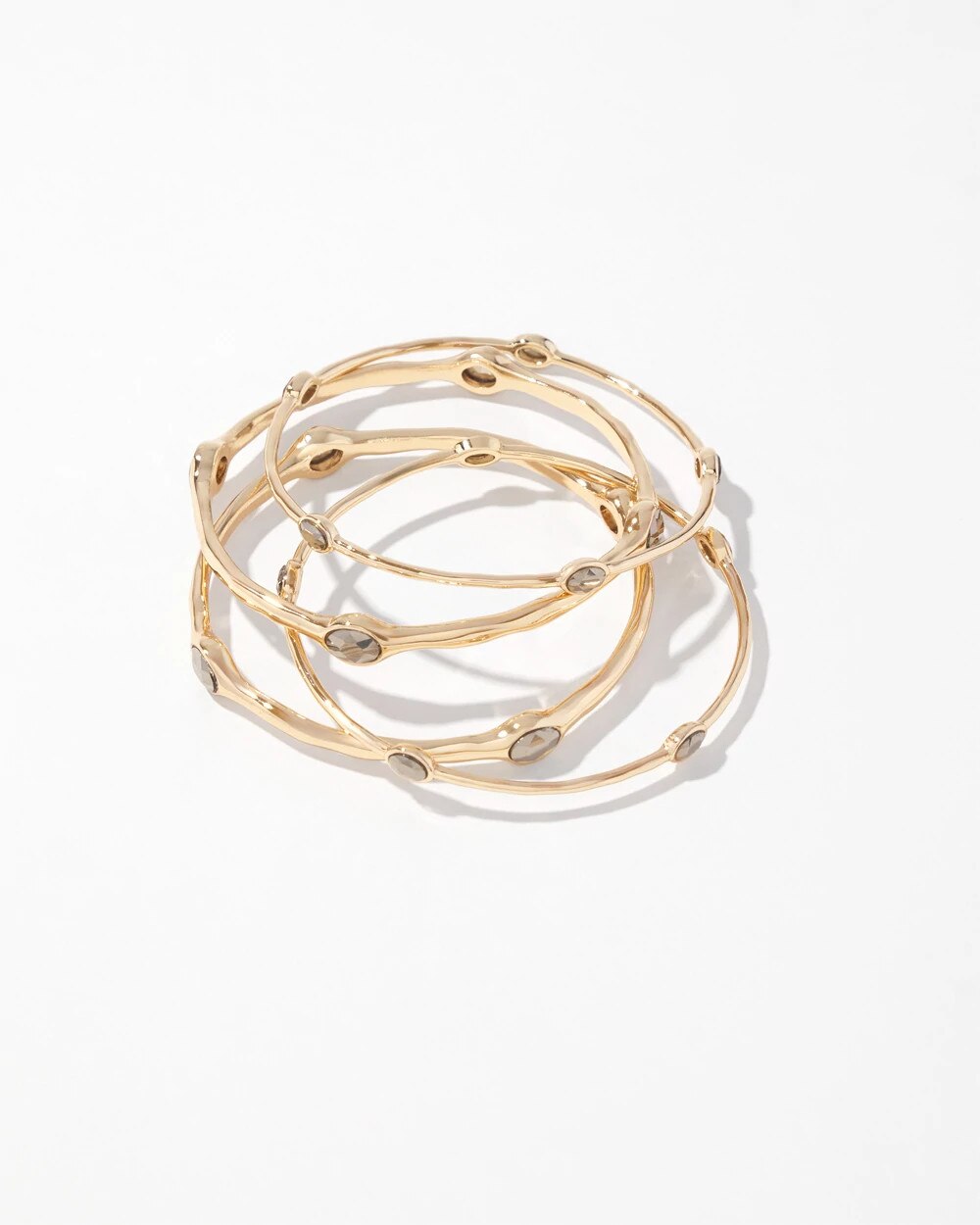 4-Pack Gold + Hematite Crystal Bangle - image 2