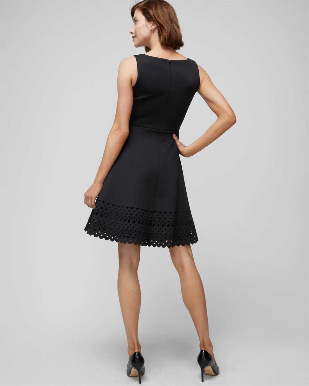 Black fit store and flare dress