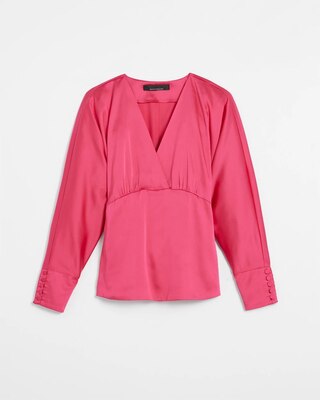 Long Sleeve V-Neck Empire Waist Blouse click to view larger image.