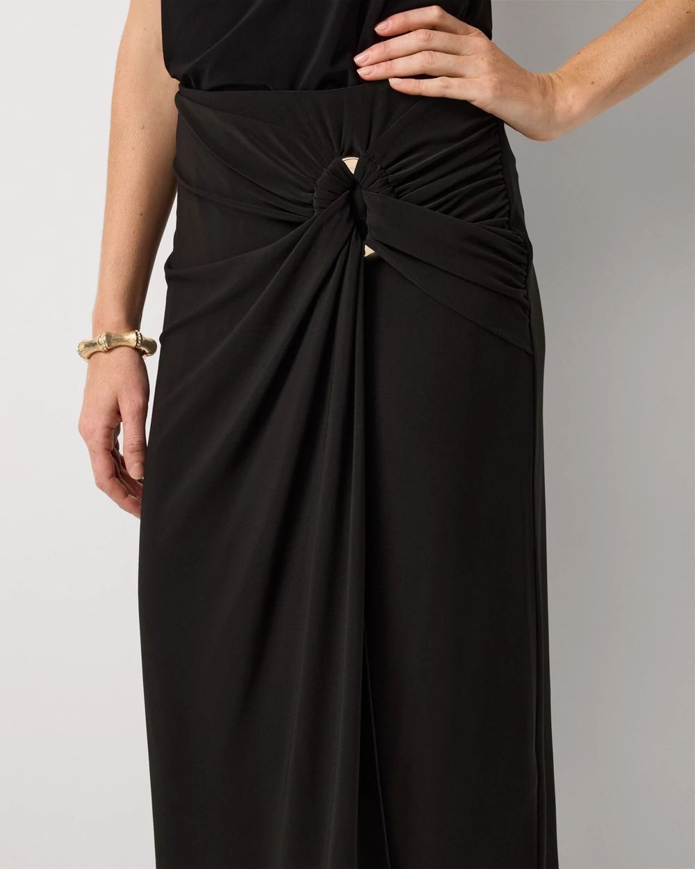 Faux Wrap Midi Skirt click to view larger image.