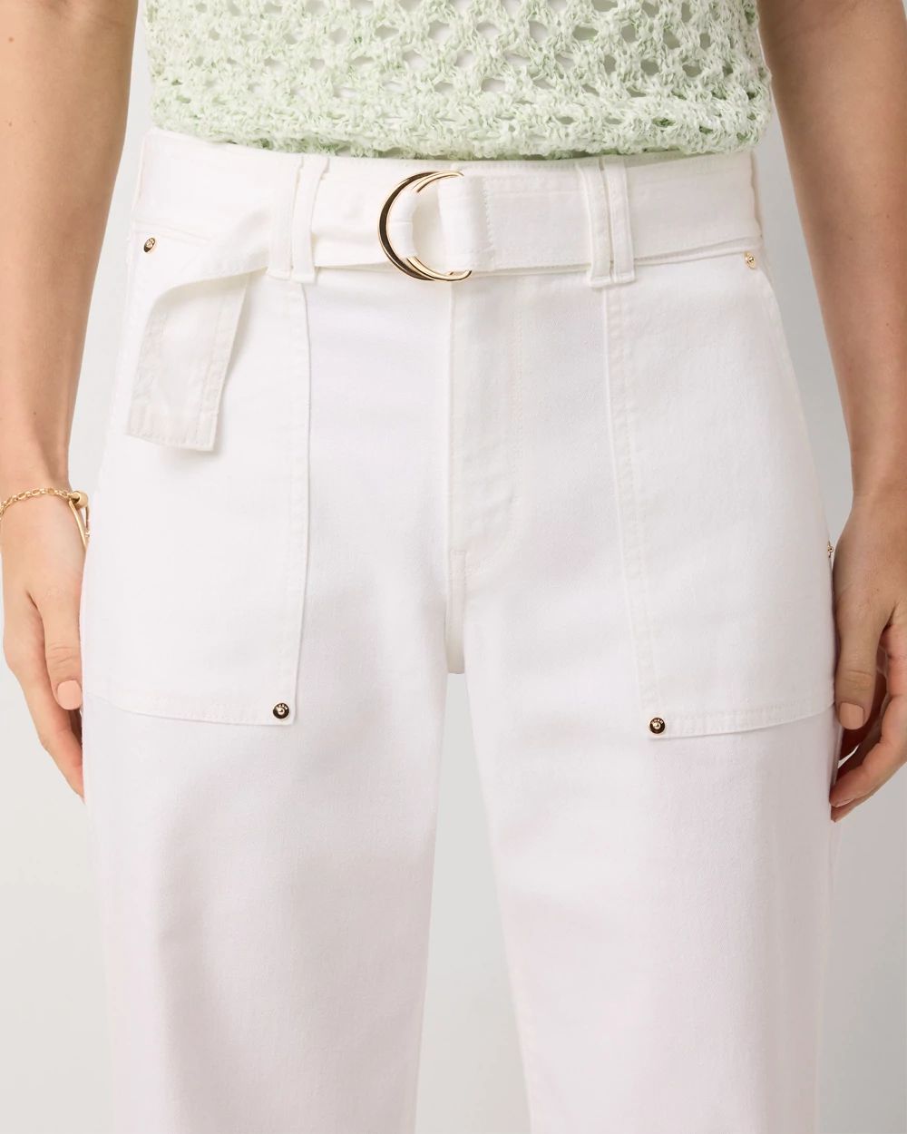 Petite Extra High Rise Wide Leg Utility Jean