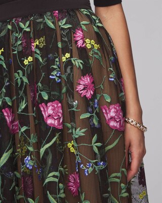 Embroidered Fit & Flare Skirt