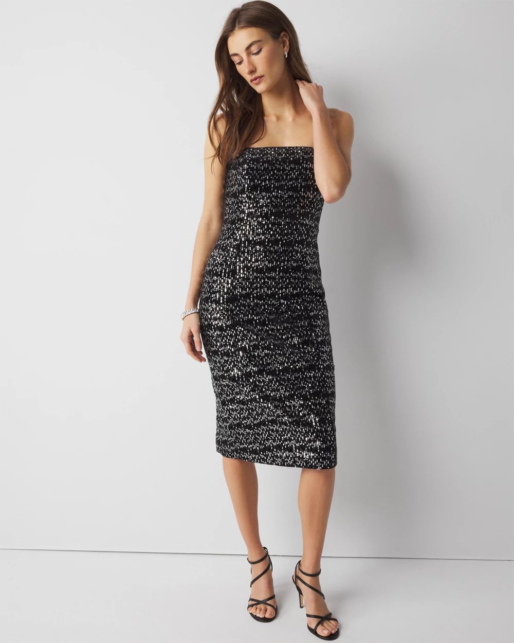 Petite Strapless Sequin Mini Dress