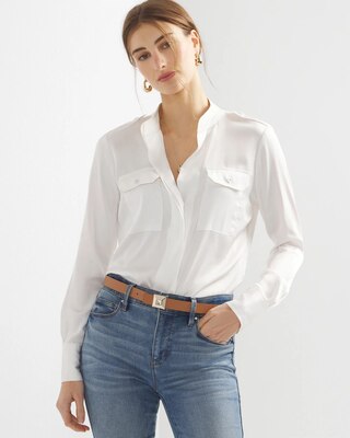 Long Sleeve Collar Pocket Shirt