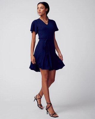 Flutter Sleeve Godet Dress