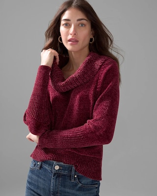 Cowl Neck Chenille Sweater