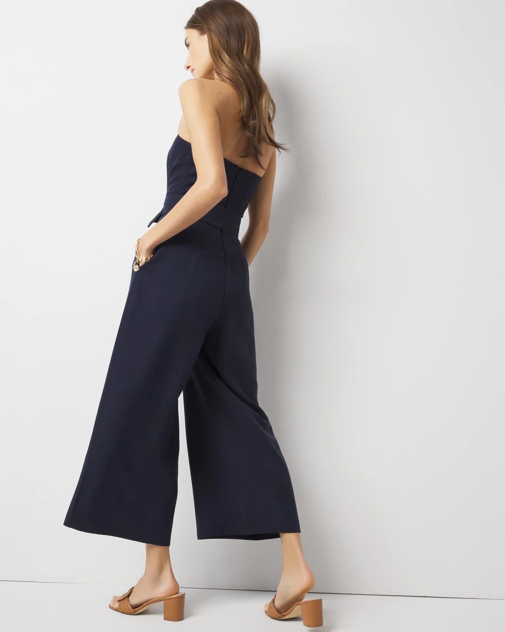 Belted Wide Leg Cropped Jumpsuit