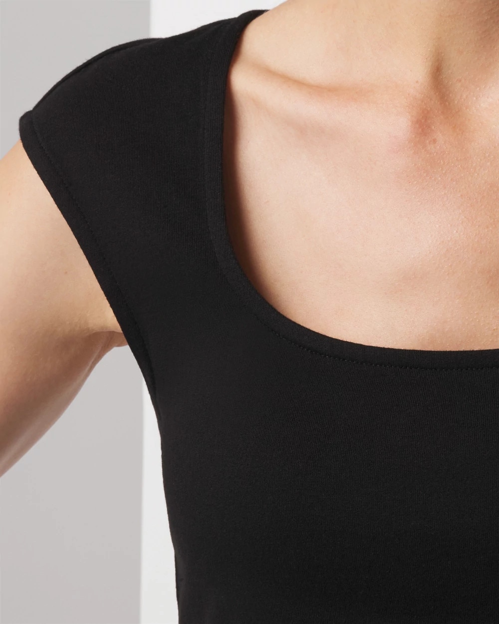 Cotton Modal Square Neck Tee