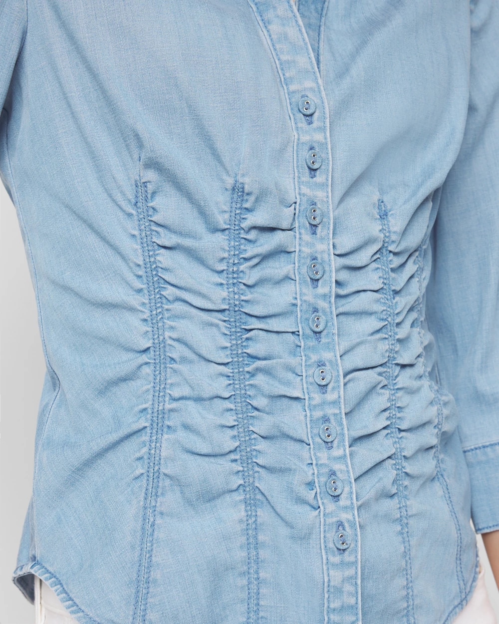 Elbow-Sleeve Ruched Detail Shirt