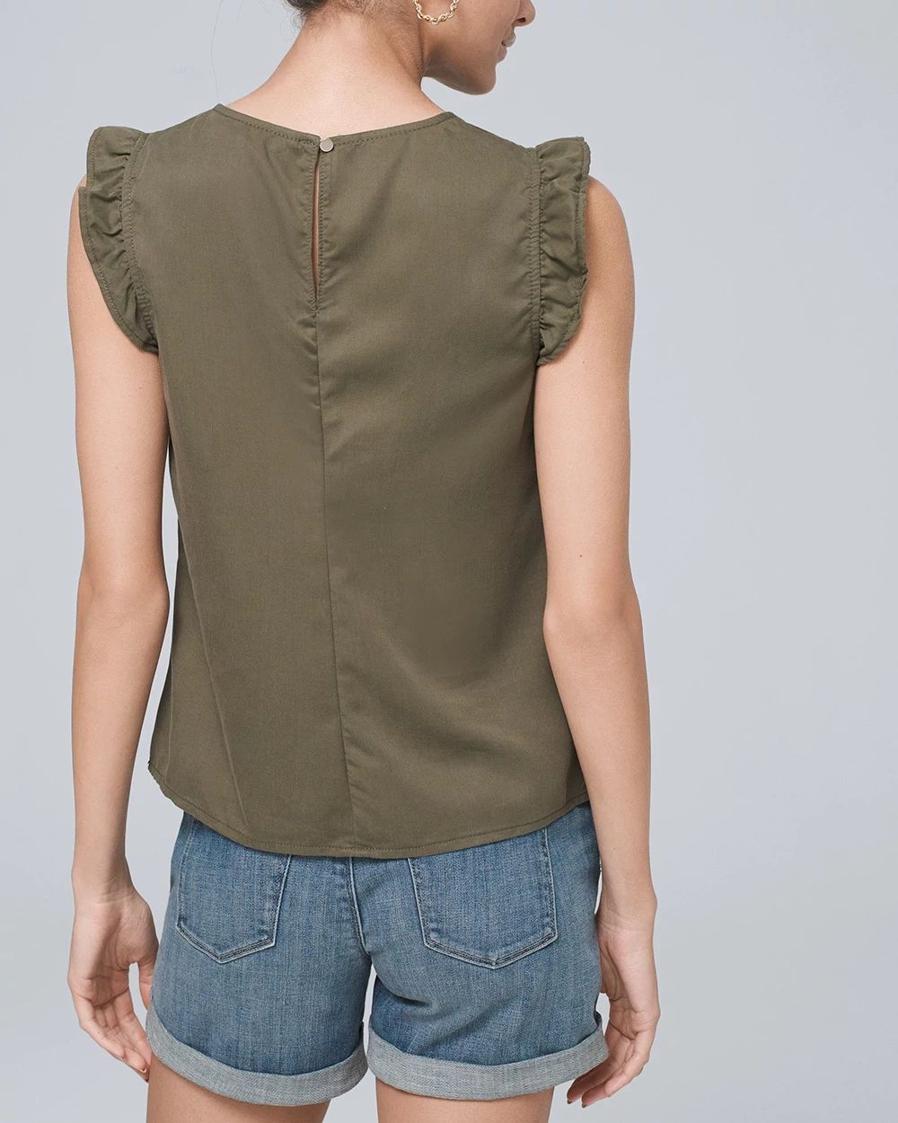 Silky Soft Denim Ruffle Top