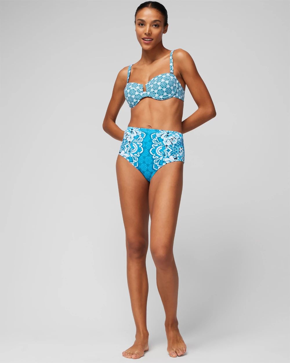 High-Waist Wrap Bikini Swim Bottom