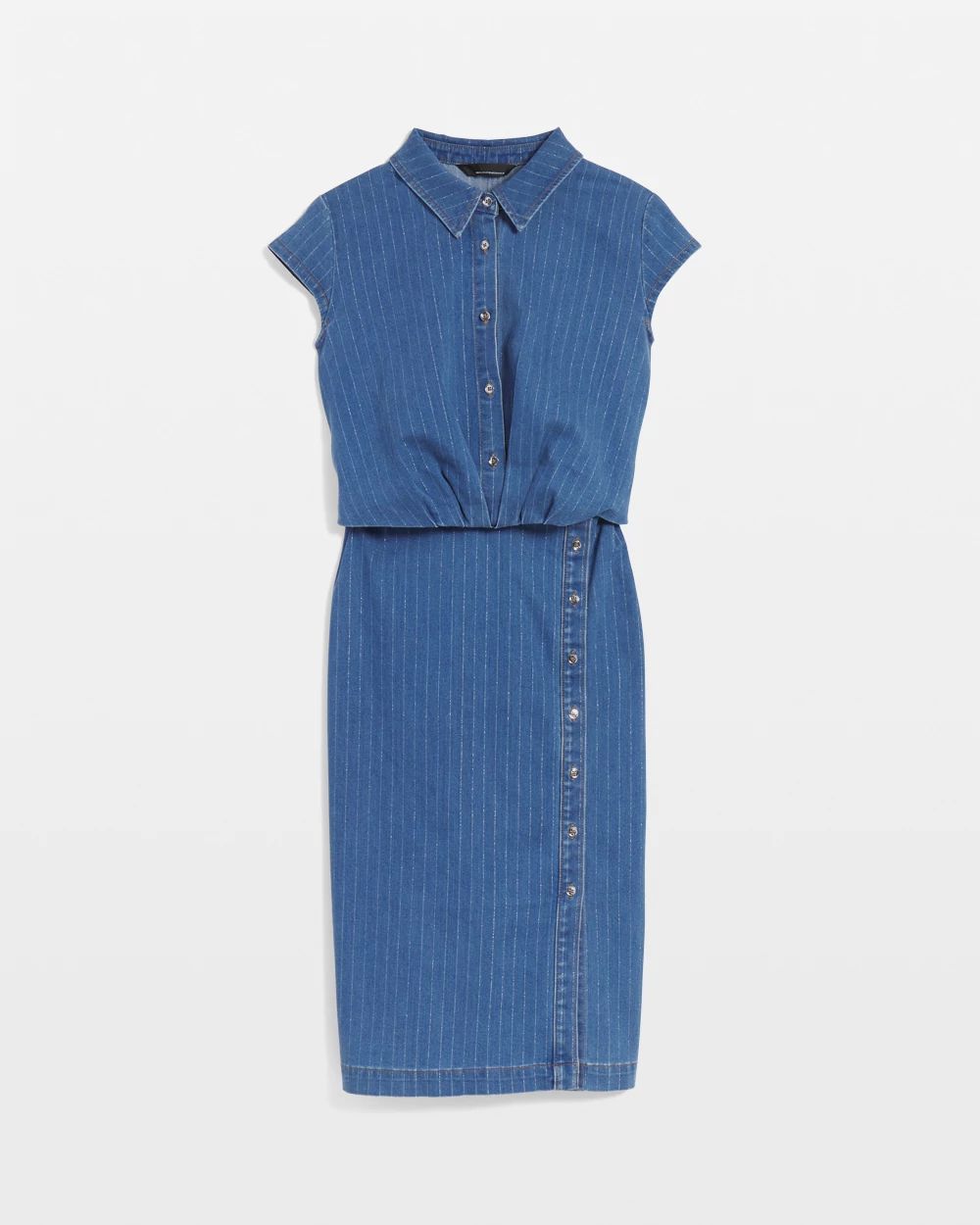 Striped Denim Sheath Dress