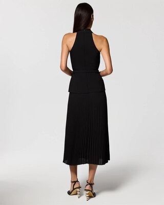 Halter Vest Pleated Midi Dress click to view larger image.