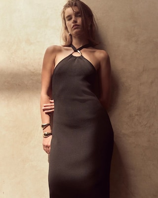 Ring Halter Midi Dress click to view larger image.
