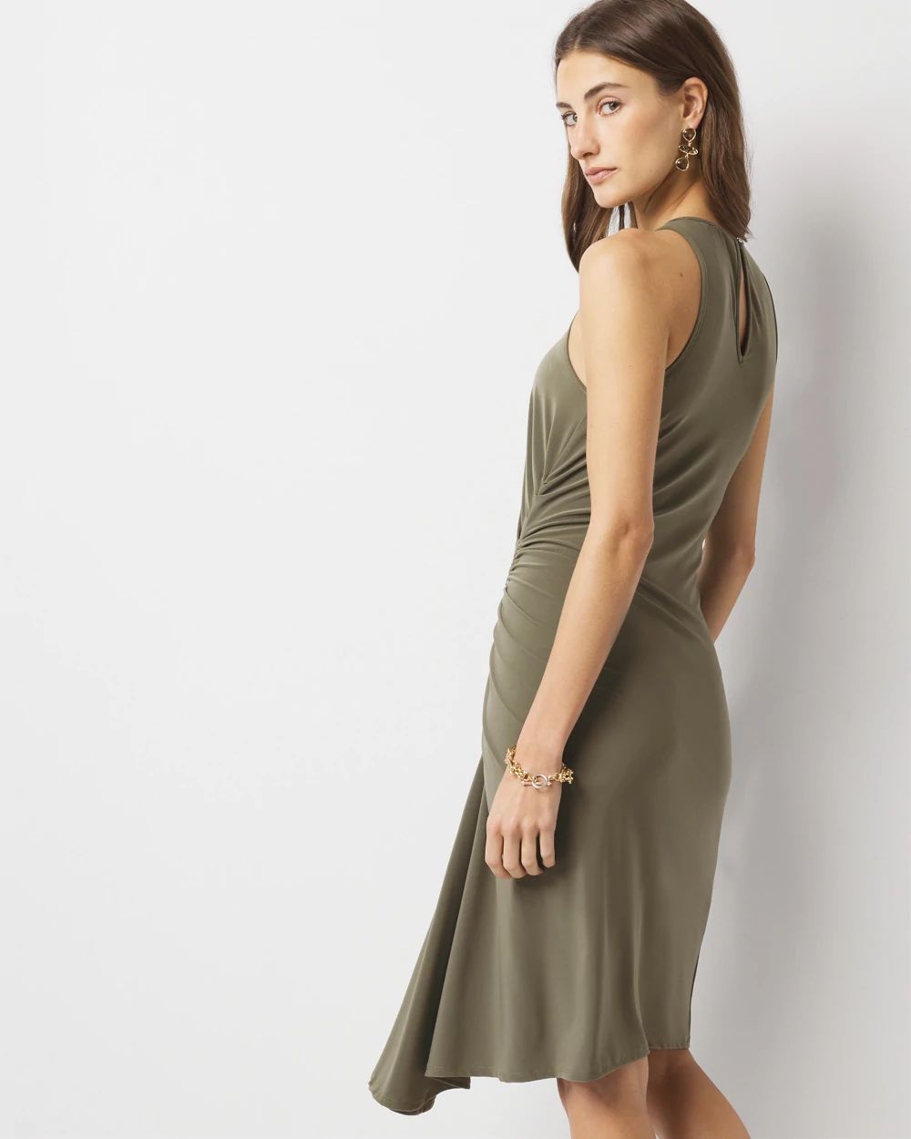 Asymmetric Ruched Mini Dress