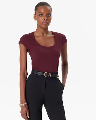 WHBM FORME™ Ribbed Scoop Neck Tee
