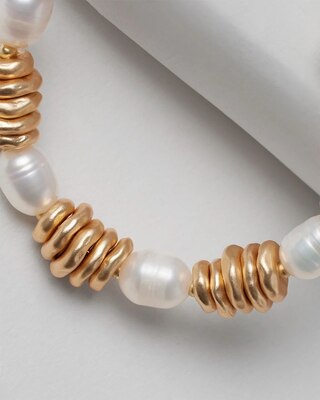 Freshwater Pearl and Goldtone Hoop Earrings